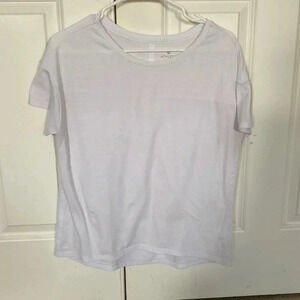Athleta white cotton shirt size small workout short sleeve shirt